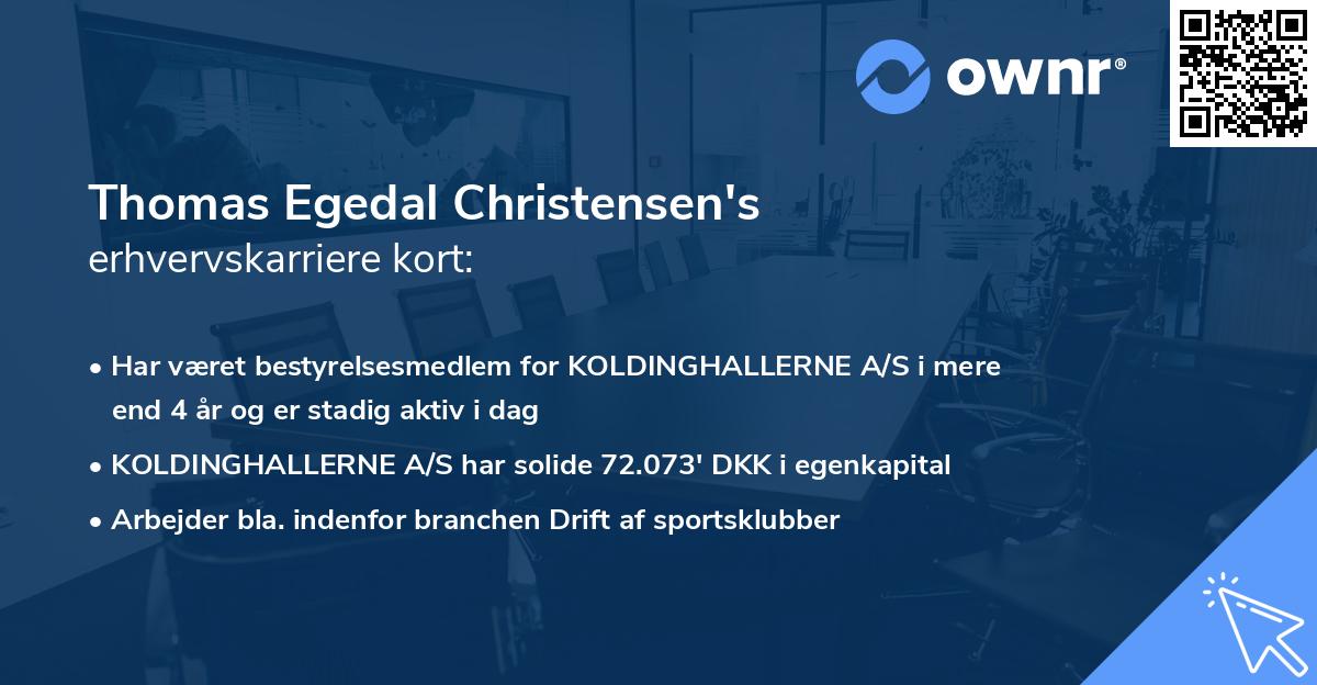 Thomas Egedal Christensen's erhvervskarriere kort