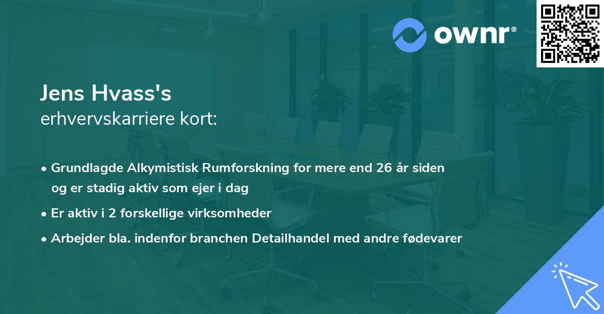 Jens Hvass's erhvervskarriere kort
