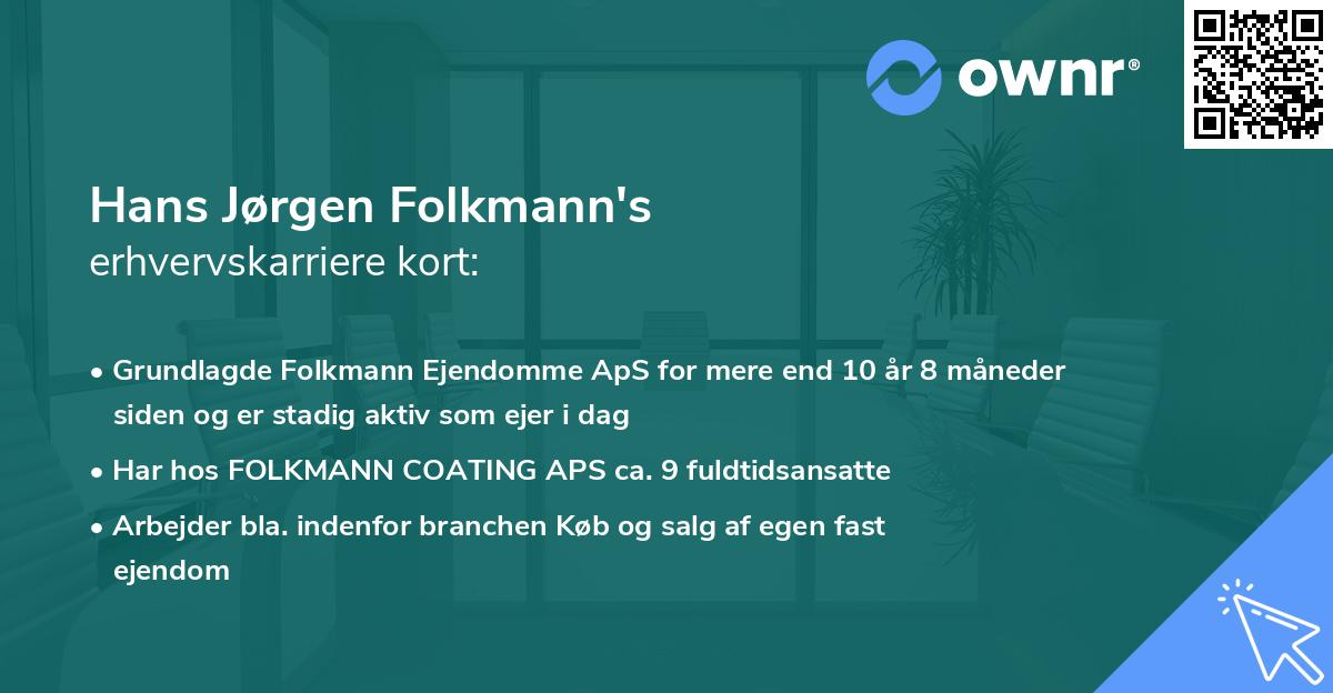 Hans Jørgen Folkmann's erhvervskarriere kort