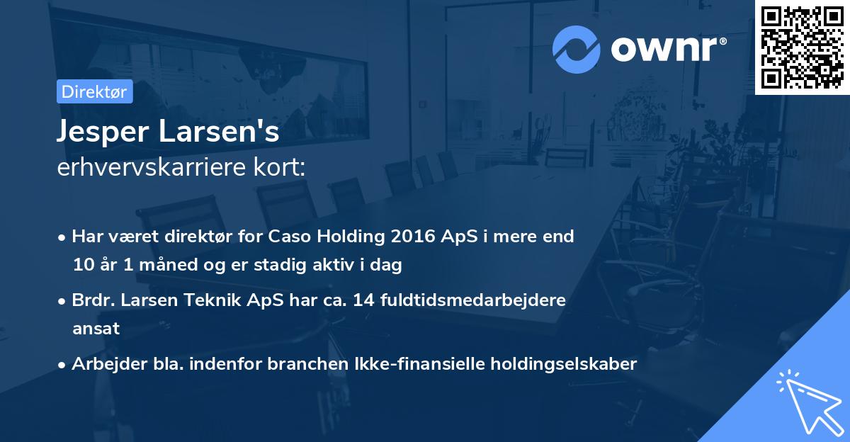 Jesper Larsen's erhvervskarriere kort