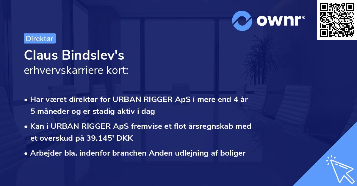 Claus Bindslev's erhvervskarriere kort