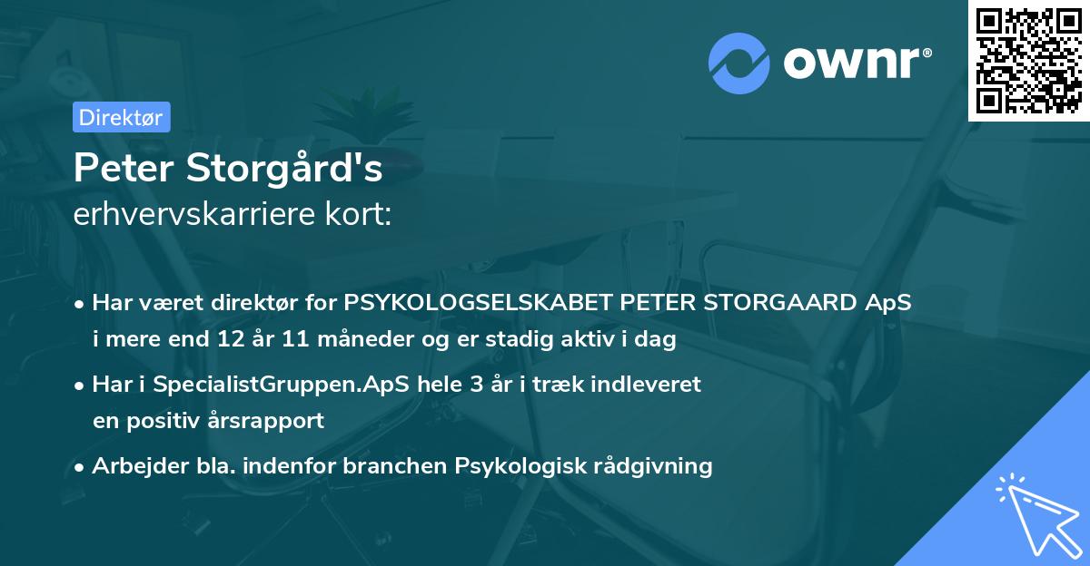 Peter Storgård's erhvervskarriere kort