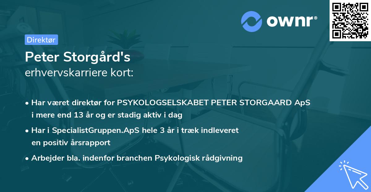 Peter Storgård's erhvervskarriere kort