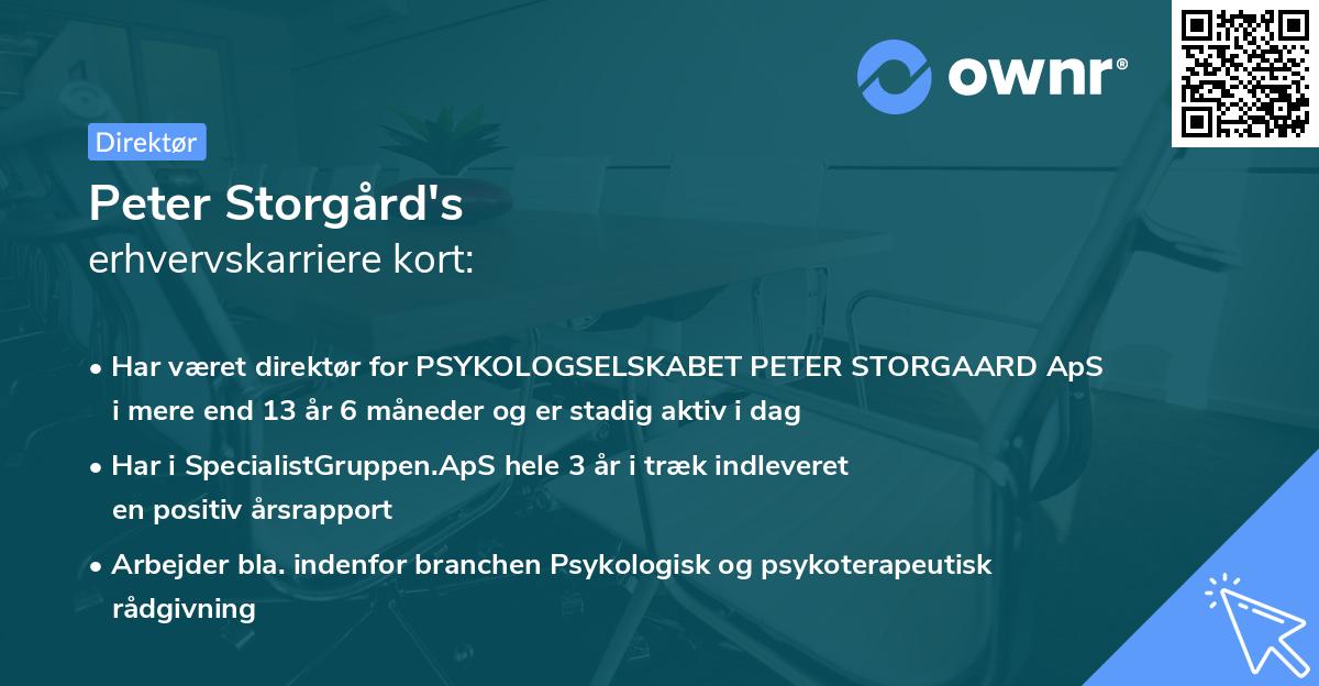 Peter Storgård's erhvervskarriere kort