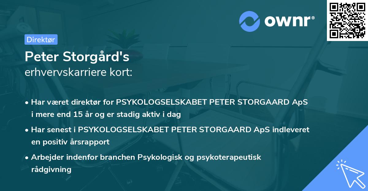 Peter Storgård's erhvervskarriere kort