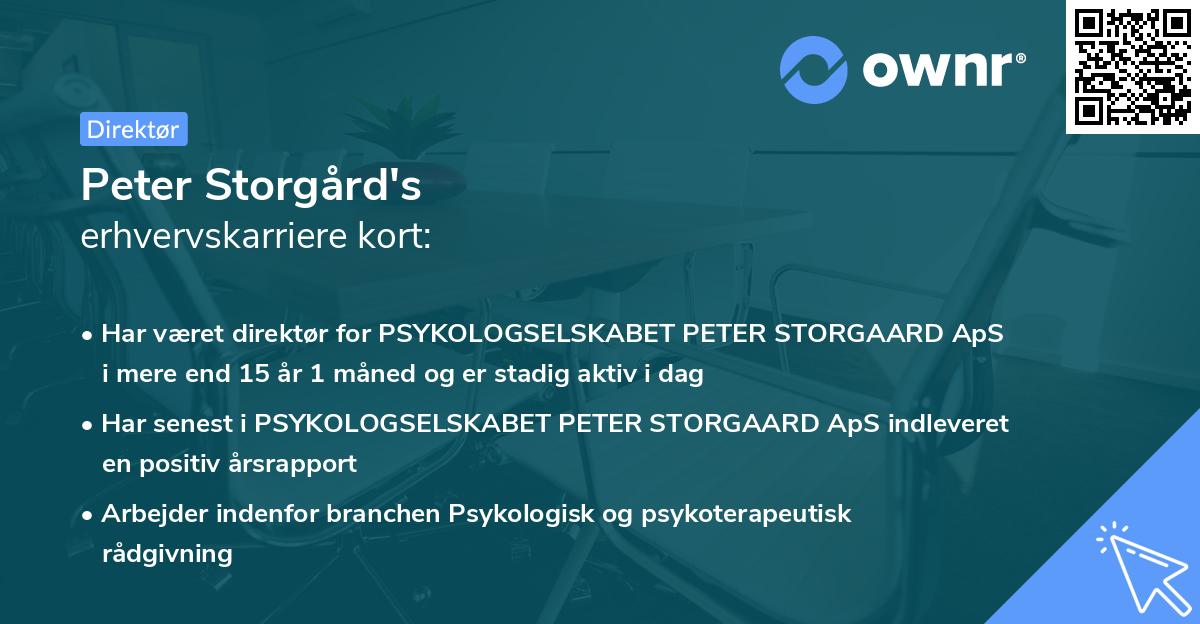 Peter Storgård's erhvervskarriere kort