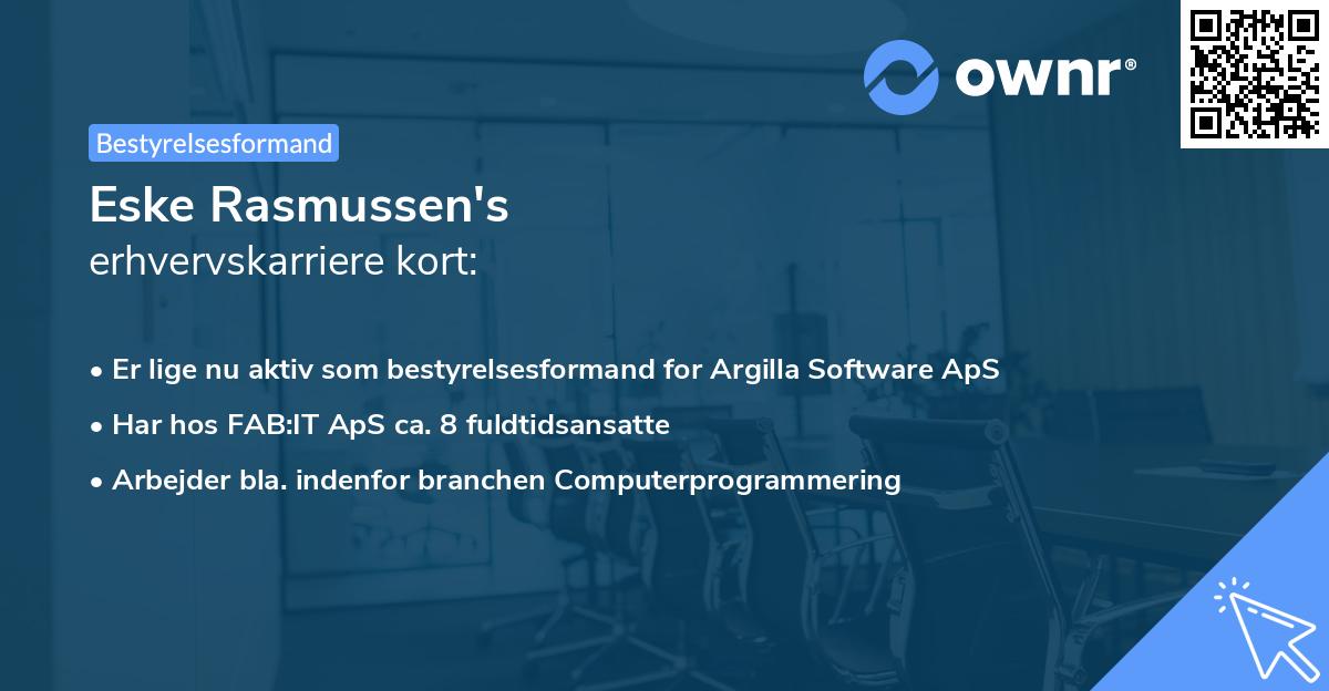 Eske Rasmussen's erhvervskarriere kort