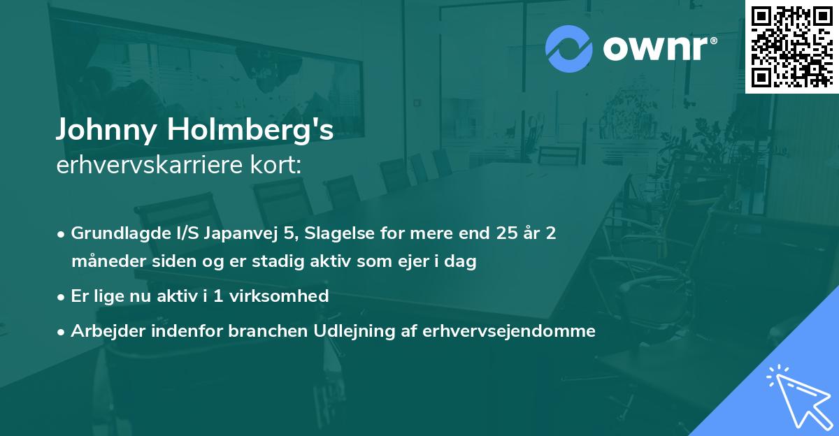 Johnny Holmberg's erhvervskarriere kort
