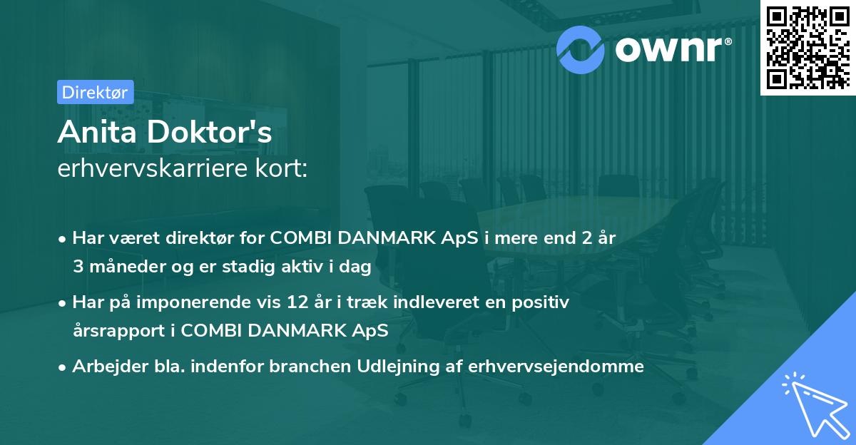 Anita Doktor's erhvervskarriere kort