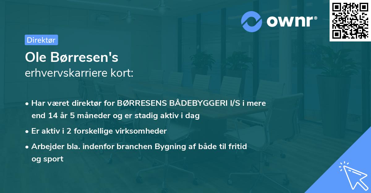 Ole Børresen's erhvervskarriere kort