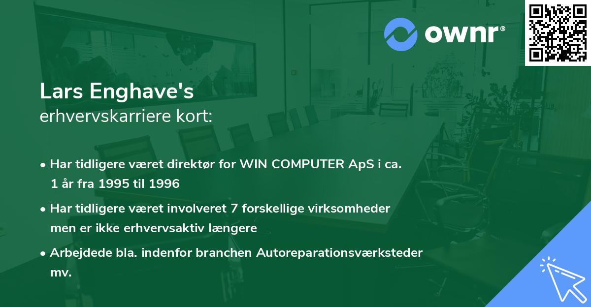 Lars Enghave's erhvervskarriere kort