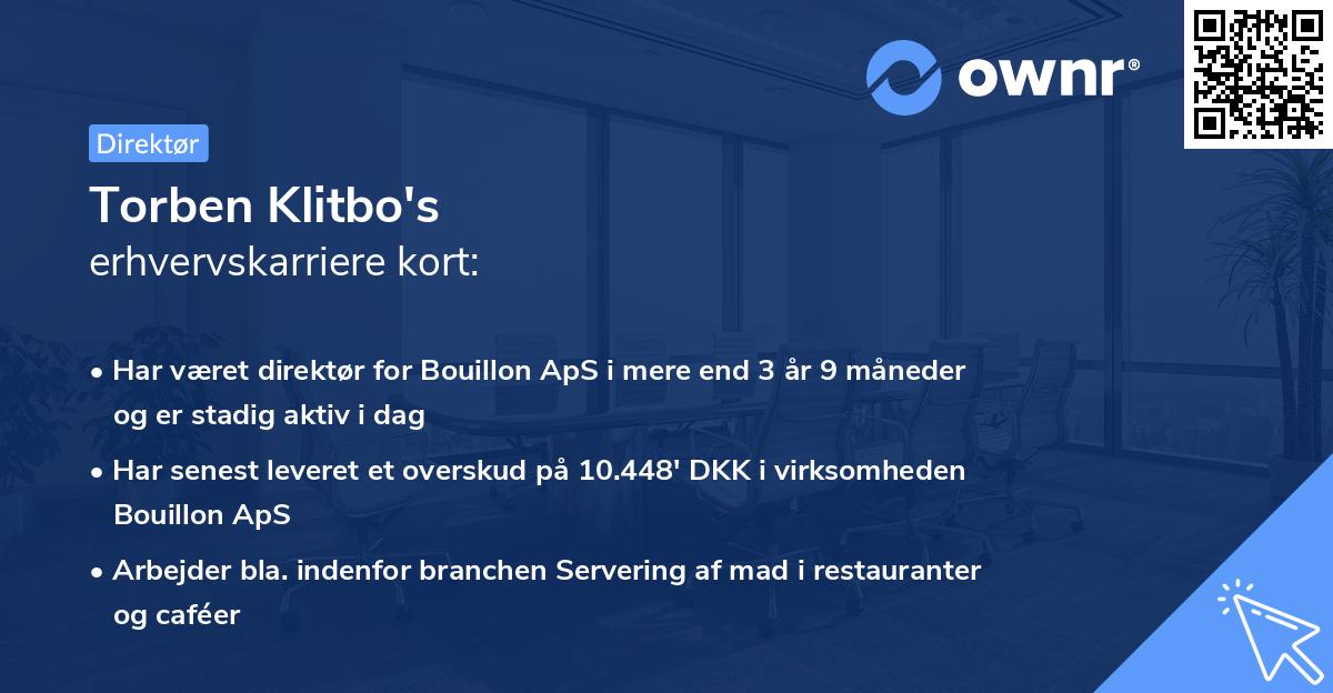 Torben Klitbo's erhvervskarriere kort