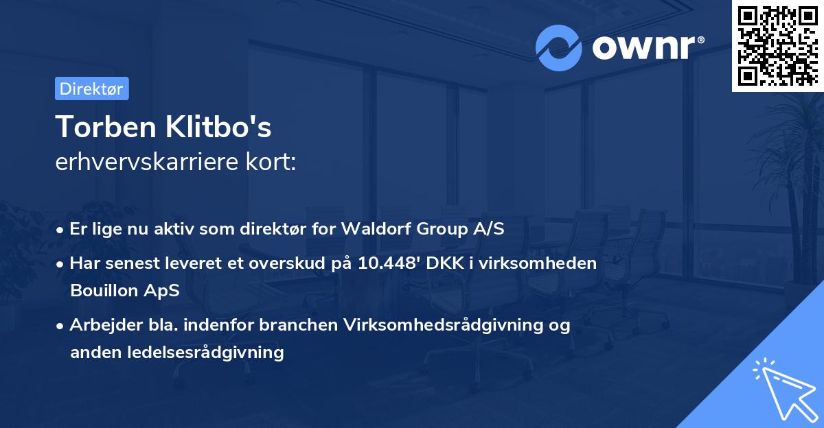 Torben Klitbo's erhvervskarriere kort