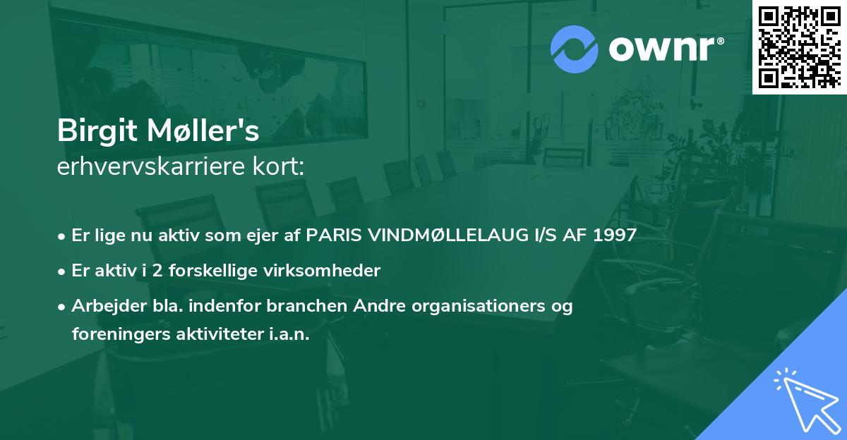 Birgit Møller's erhvervskarriere kort