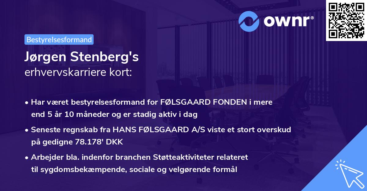 Jørgen Stenberg's erhvervskarriere kort