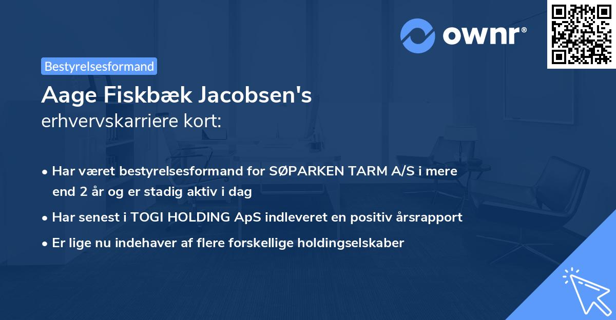 Aage Fiskbæk Jacobsen's erhvervskarriere kort