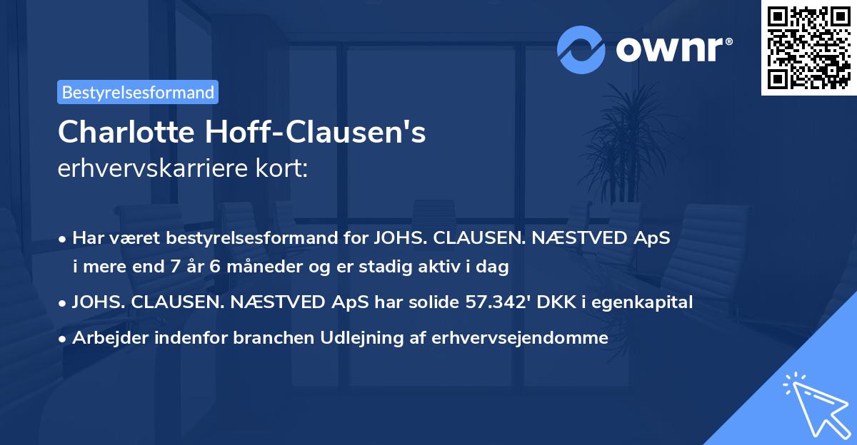 Charlotte Hoff-Clausen's erhvervskarriere kort