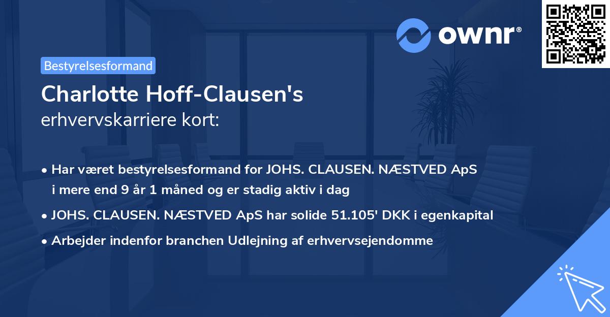 Charlotte Hoff-Clausen's erhvervskarriere kort