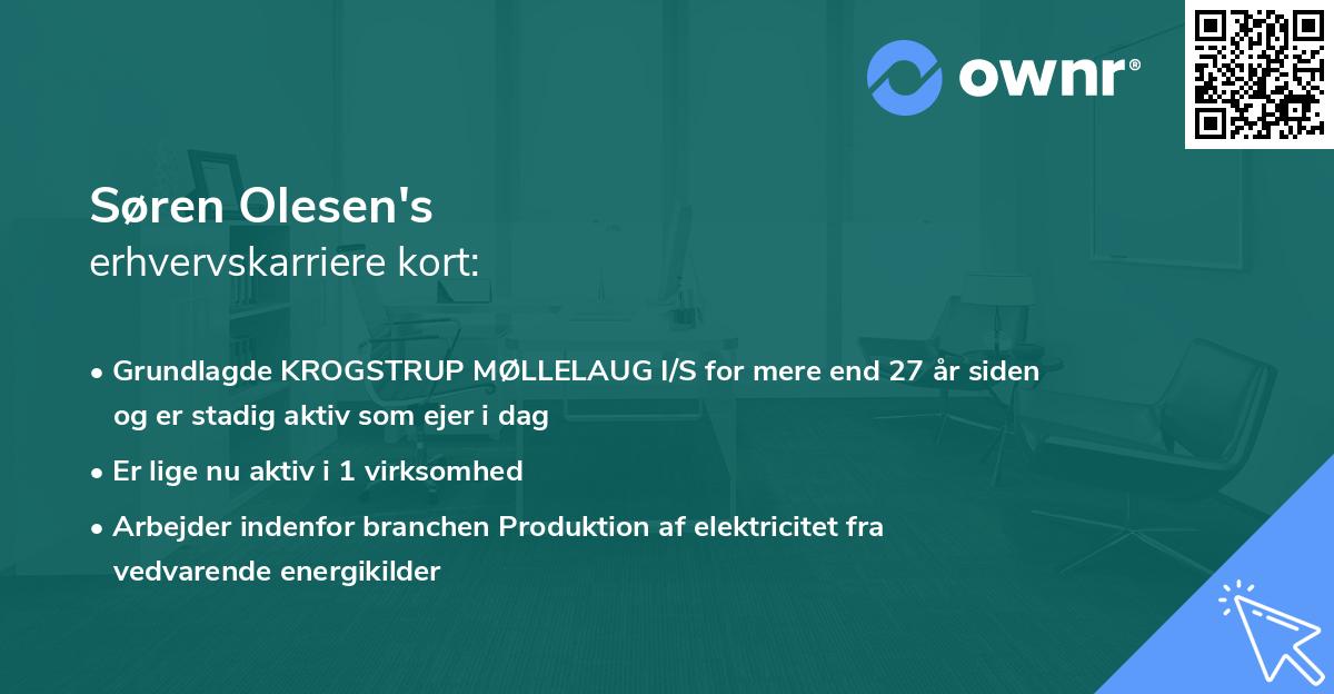 Søren Olesen's erhvervskarriere kort