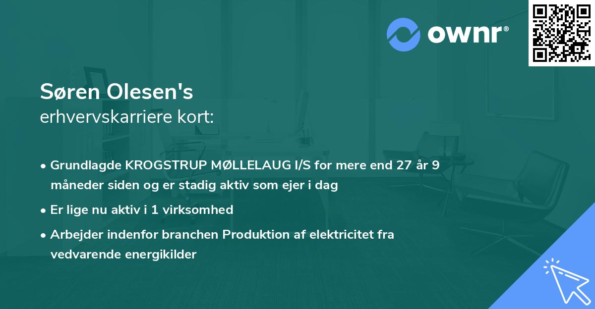 Søren Olesen's erhvervskarriere kort