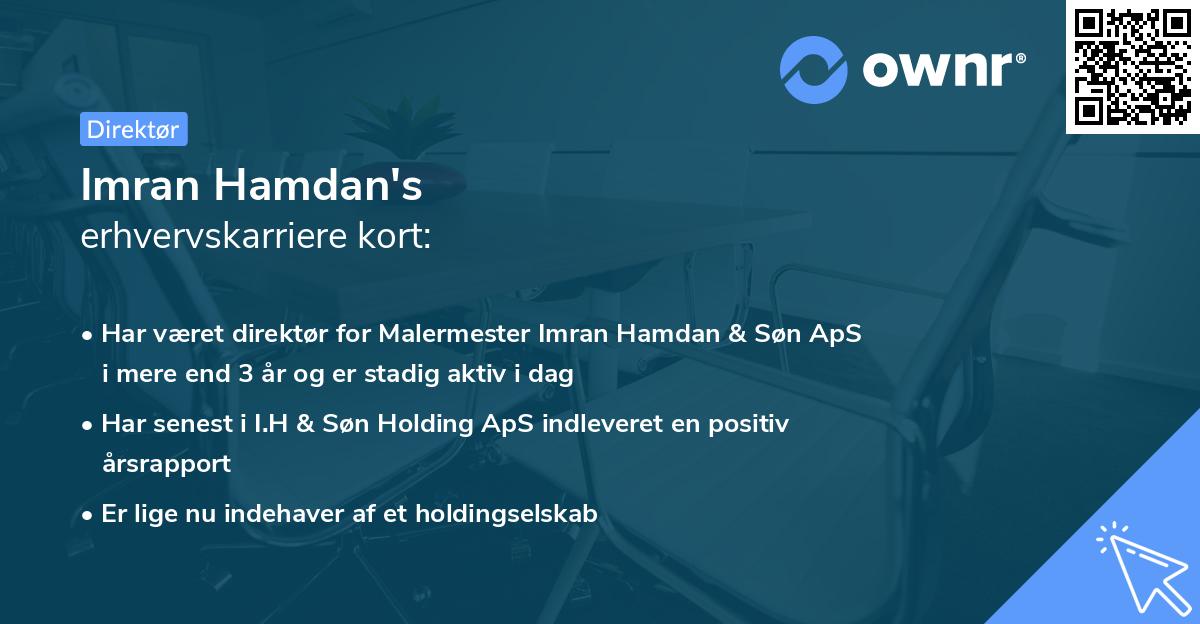 Imran Hamdan's erhvervskarriere kort