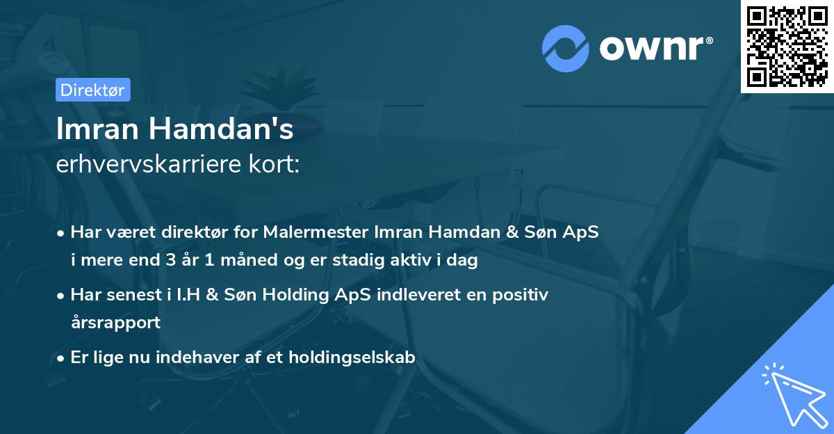 Imran Hamdan's erhvervskarriere kort