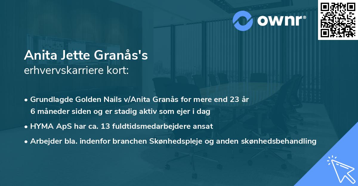 Anita Jette Granås's erhvervskarriere kort