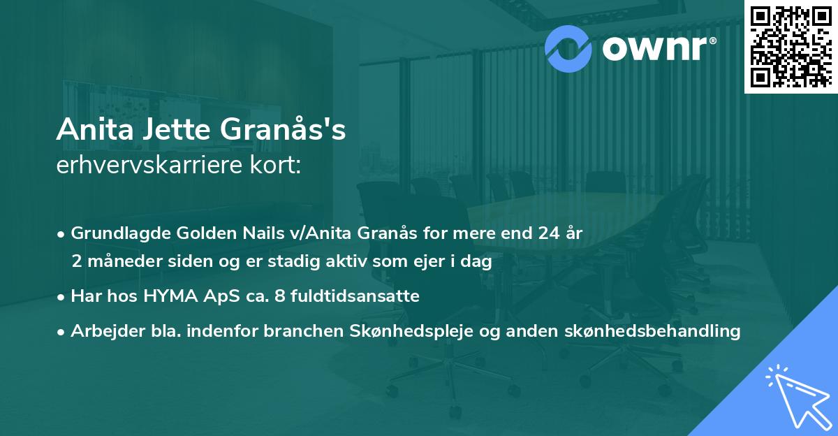 Anita Jette Granås's erhvervskarriere kort