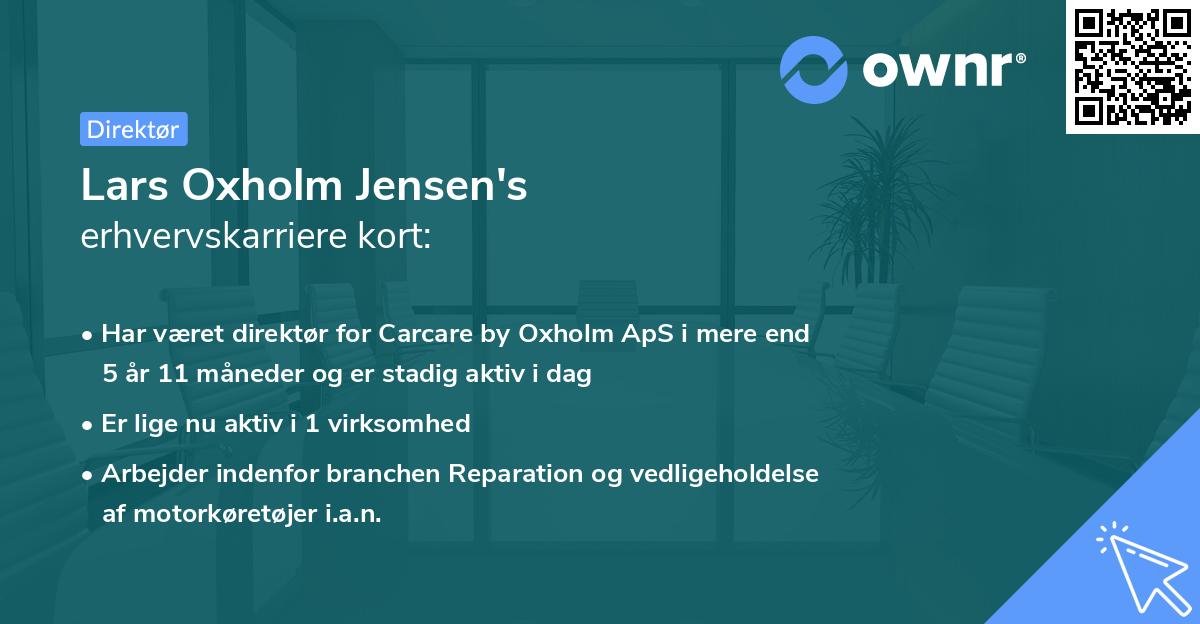 Lars Oxholm Jensen's erhvervskarriere kort