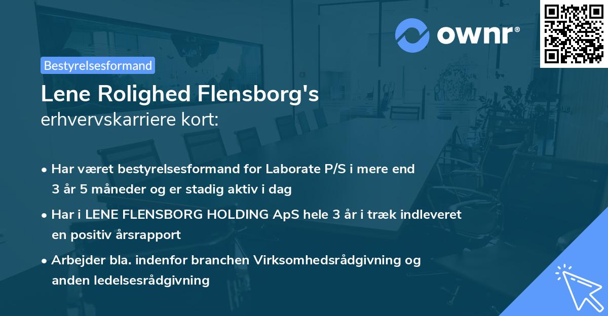 Lene Rolighed Flensborg's erhvervskarriere kort