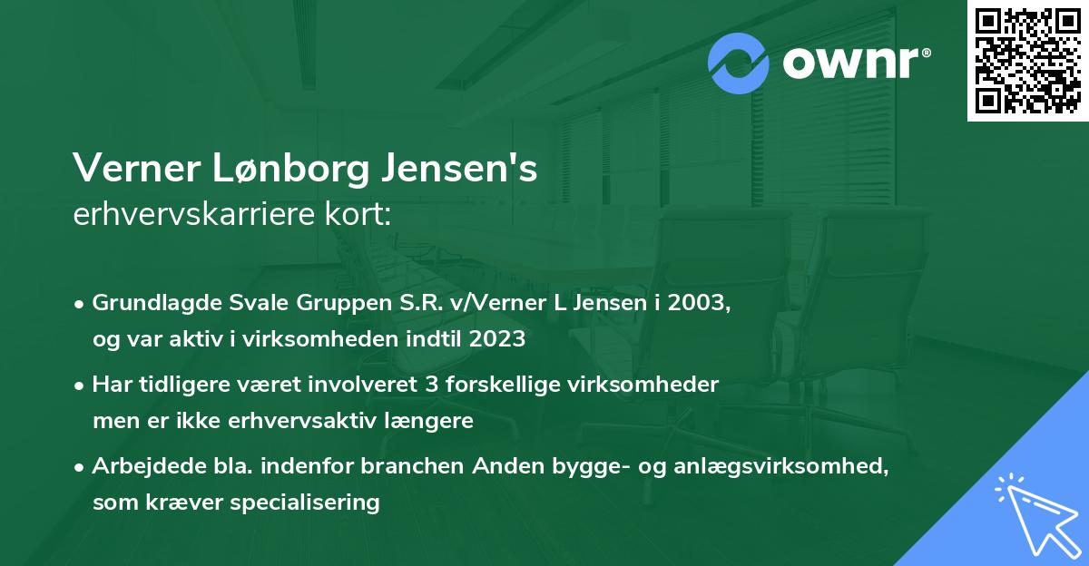 Verner Lønborg Jensen's erhvervskarriere kort