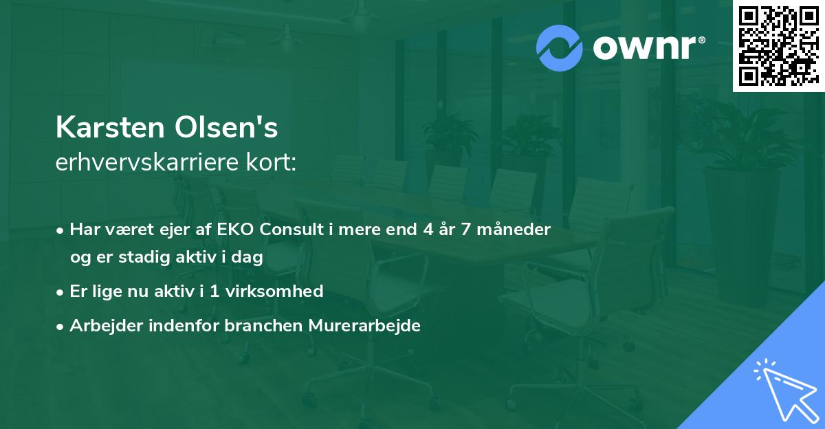 Karsten Olsen's erhvervskarriere kort