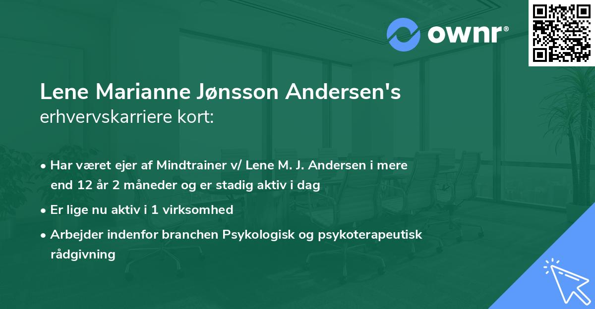 Lene Marianne Jønsson Andersen's erhvervskarriere kort