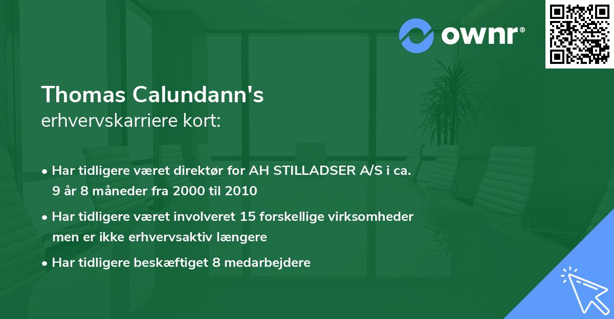 Thomas Calundann's erhvervskarriere kort