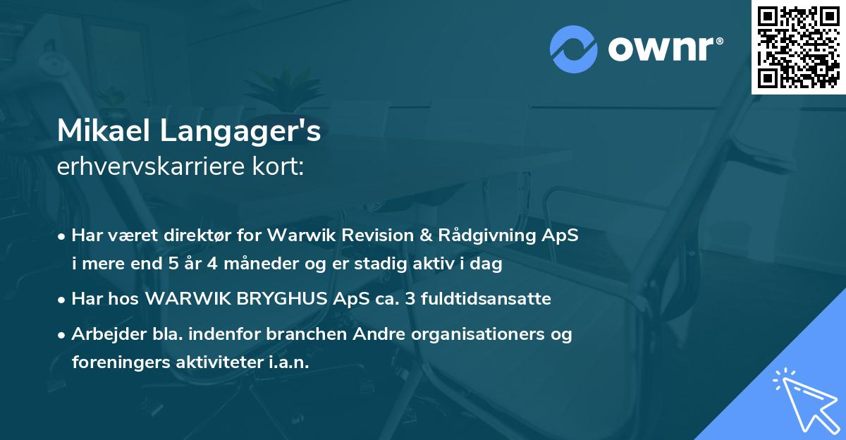 Mikael Langager's erhvervskarriere kort