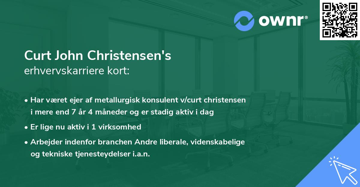 Curt John Christensen's erhvervskarriere kort