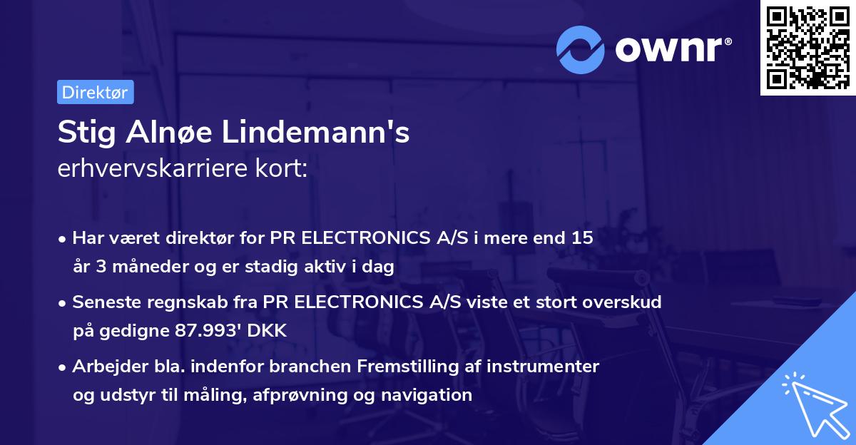 Stig Alnøe Lindemann's erhvervskarriere kort
