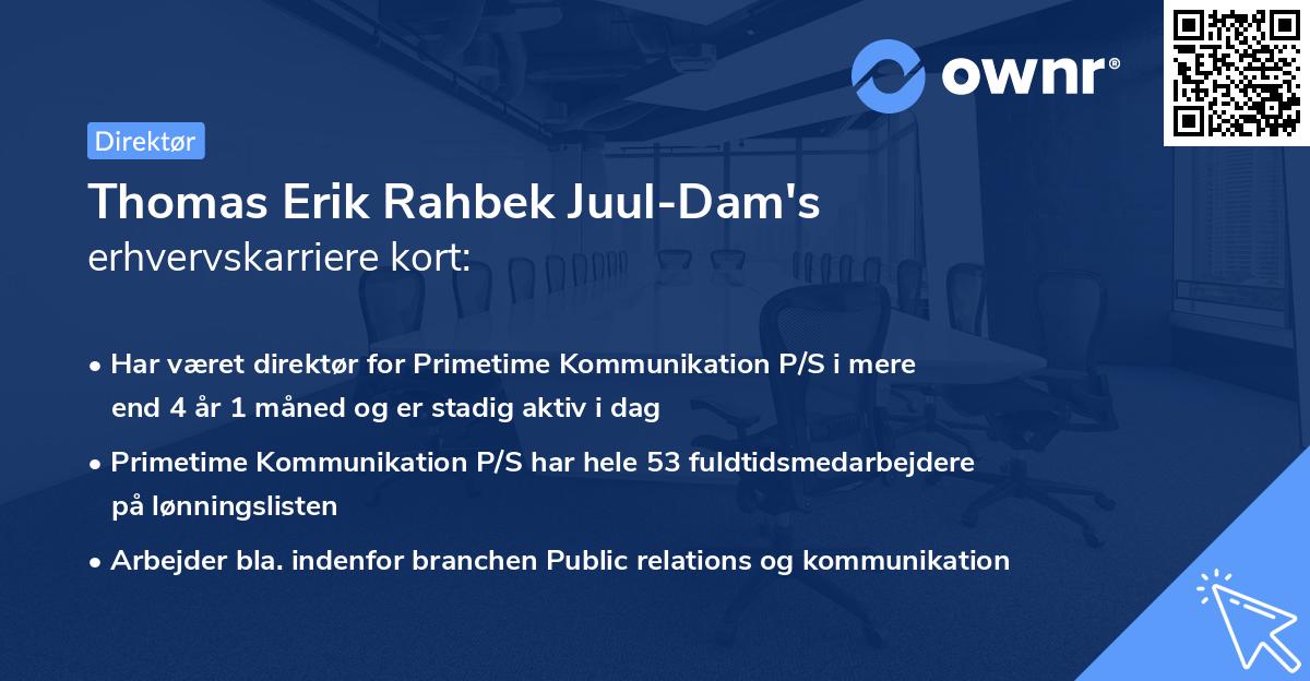 Thomas Erik Rahbek Juul-Dam's erhvervskarriere kort