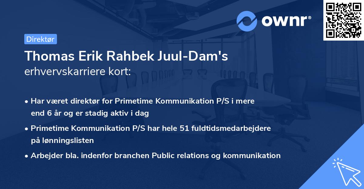 Thomas Erik Rahbek Juul-Dam's erhvervskarriere kort