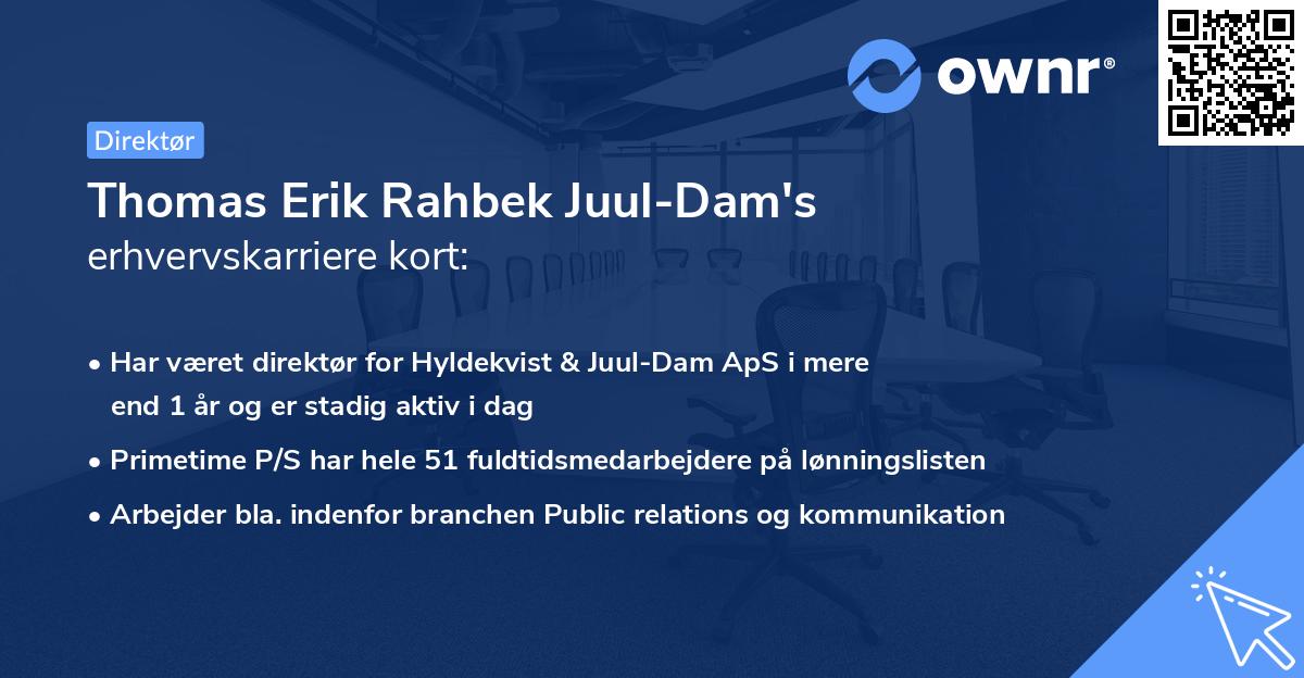 Thomas Erik Rahbek Juul-Dam's erhvervskarriere kort