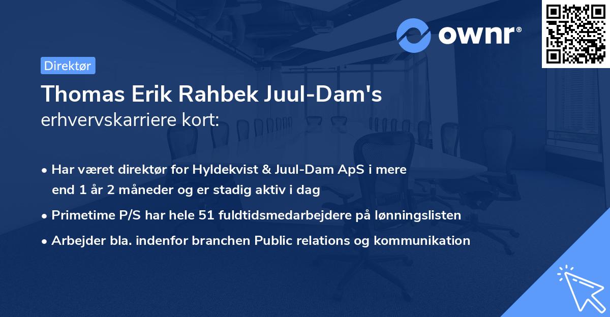 Thomas Erik Rahbek Juul-Dam's erhvervskarriere kort