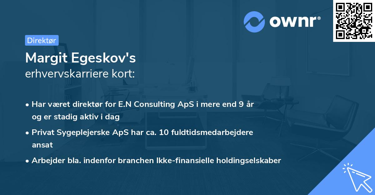 Margit Egeskov's erhvervskarriere kort