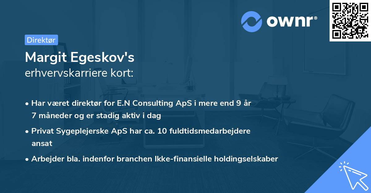 Margit Egeskov's erhvervskarriere kort