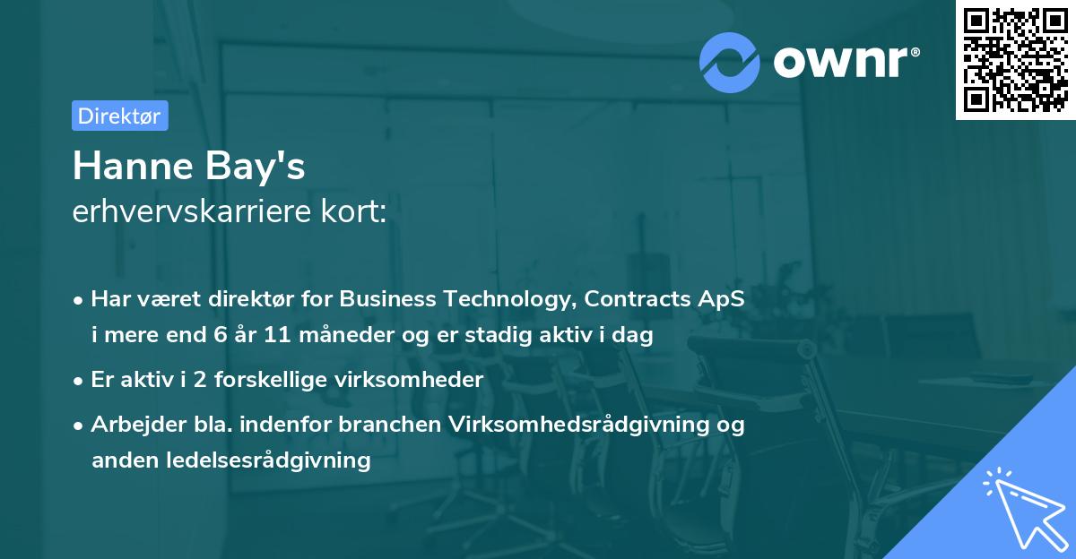 Hanne Bay's erhvervskarriere kort