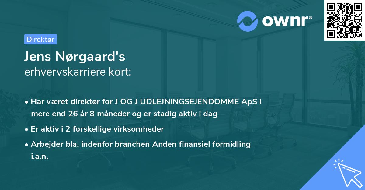 Jens Nørgaard's erhvervskarriere kort