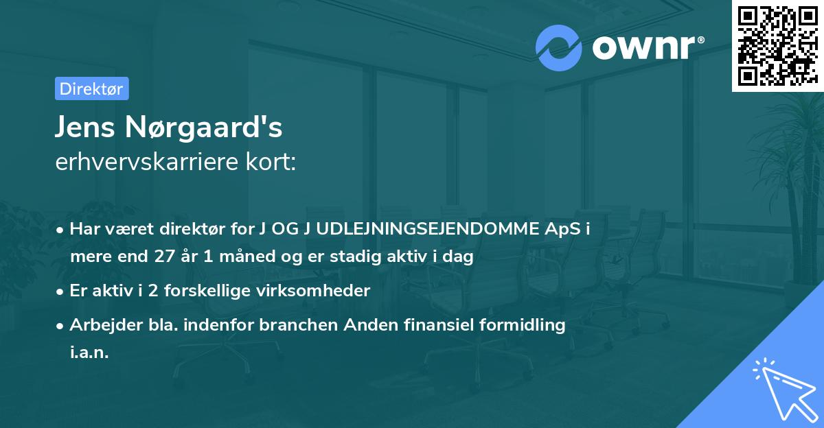 Jens Nørgaard's erhvervskarriere kort