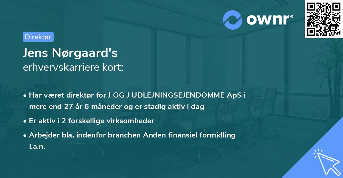 Jens Nørgaard's erhvervskarriere kort