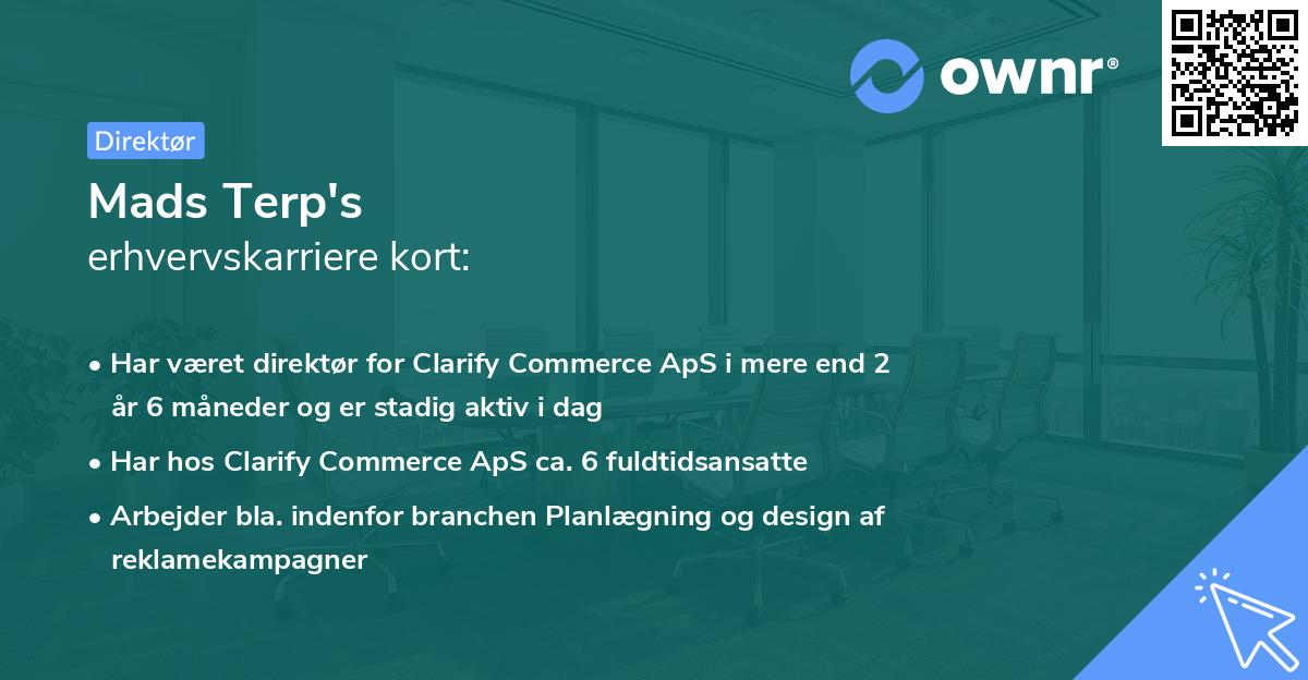 Mads Terp's erhvervskarriere kort