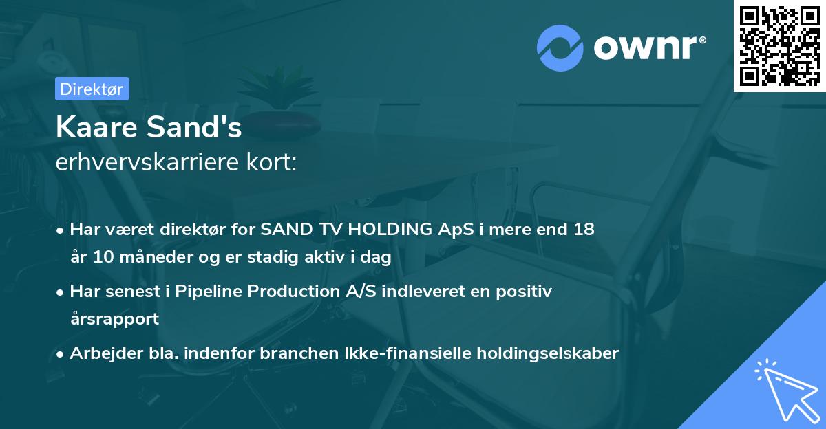 Kaare Sand's erhvervskarriere kort
