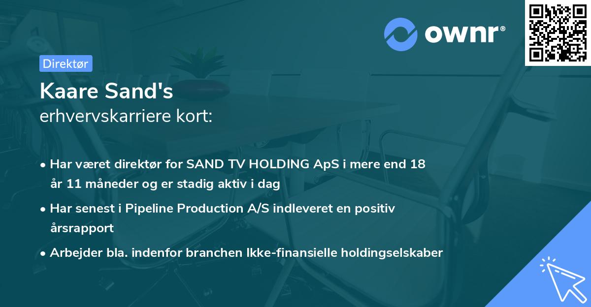 Kaare Sand's erhvervskarriere kort